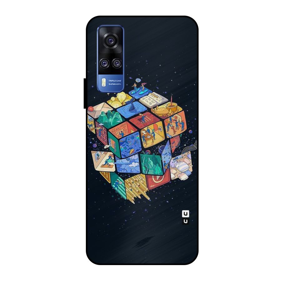 Coloured Rubic Metal Back Case for Vivo Y51