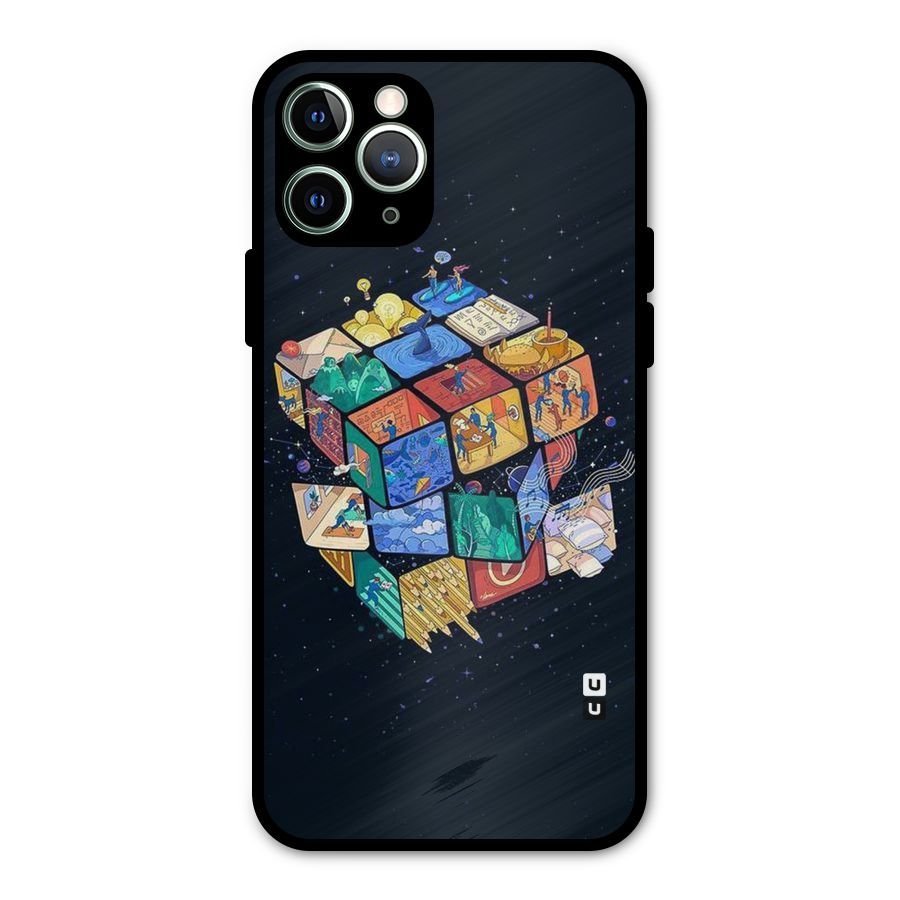 Coloured Rubic Metal Back Case for iPhone 11 Pro Max