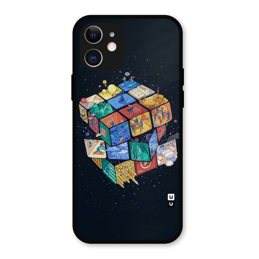 Coloured Rubic Metal Back Case for iPhone 12
