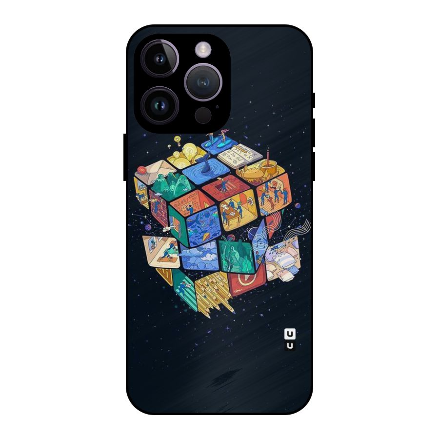 Coloured Rubic Metal Back Case for iPhone 14 Pro Max