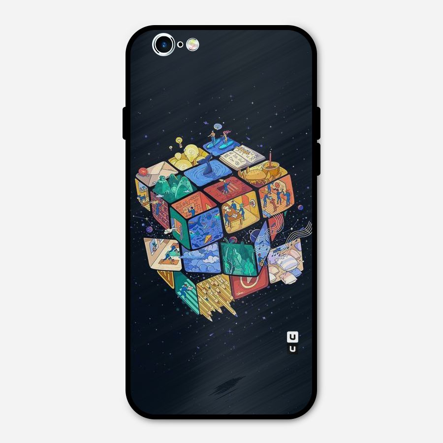Coloured Rubic Metal Back Case for iPhone 6 6s