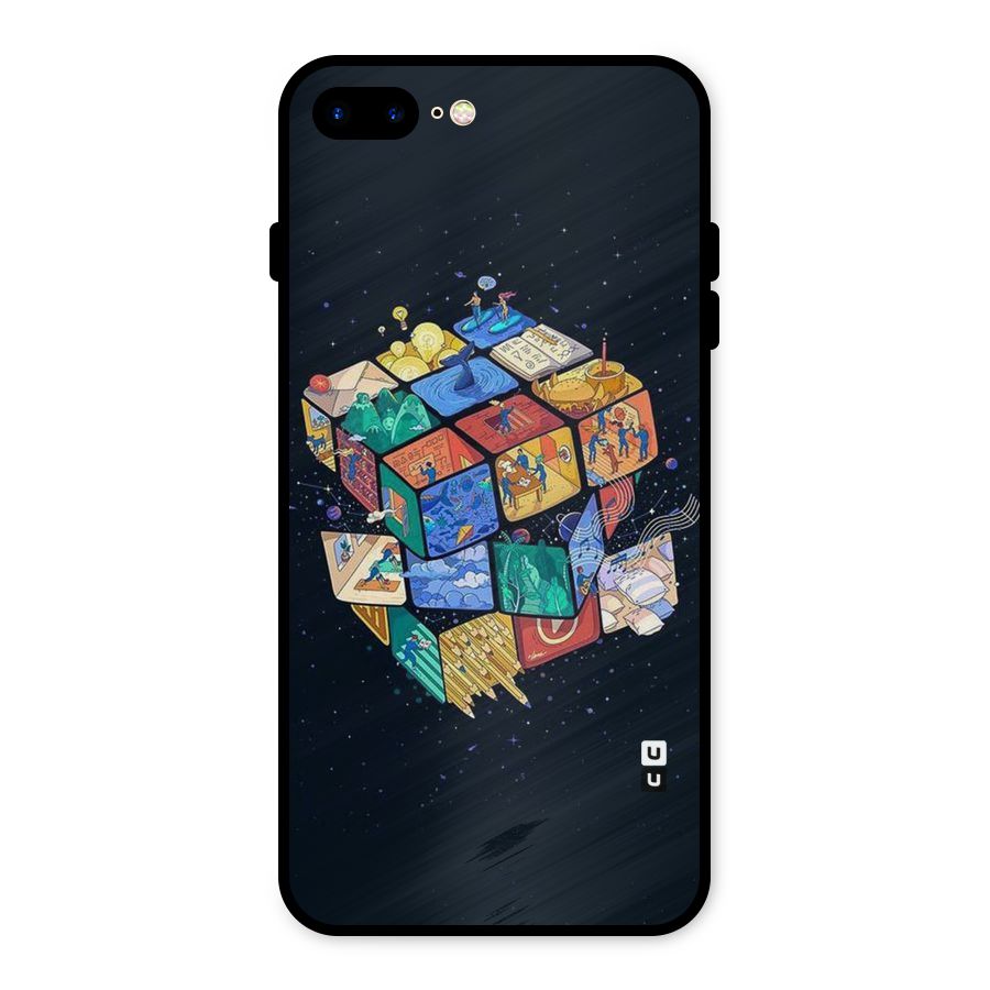Coloured Rubic Metal Back Case for iPhone 8 Plus