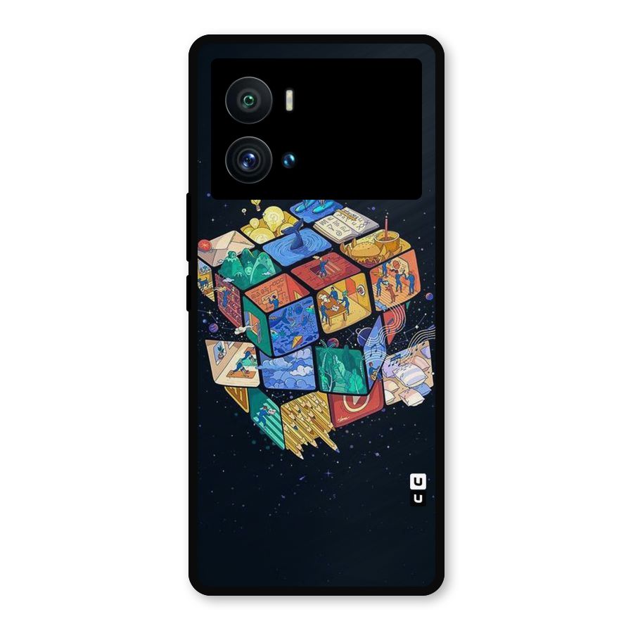 Coloured Rubic Metal Back Case for iQOO 9 Pro