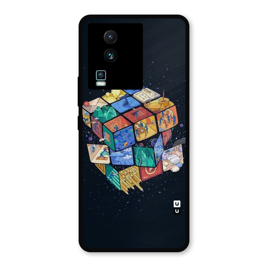 Coloured Rubic Metal Back Case for iQOO Neo 7 Pro