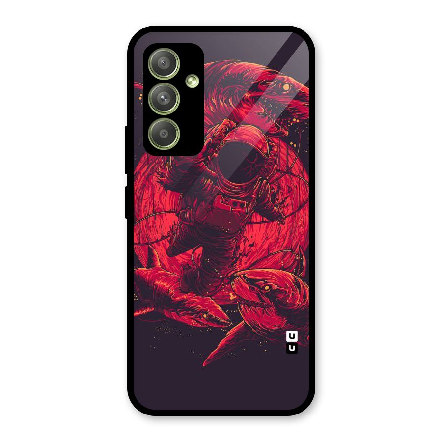 Coloured Spaceman Glass Back Case for Galaxy A54