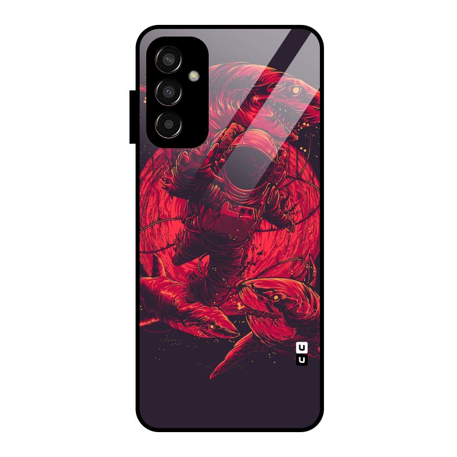 Coloured Spaceman Glass Back Case for Galaxy F13