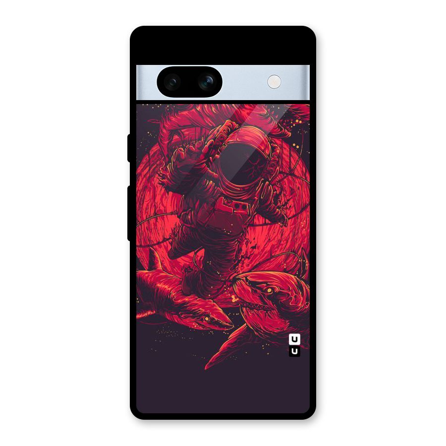 Coloured Spaceman Glass Back Case for Google Pixel 7a