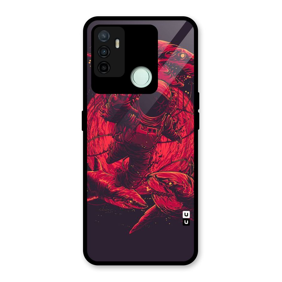 Coloured Spaceman Glass Back Case for Oppo A53
