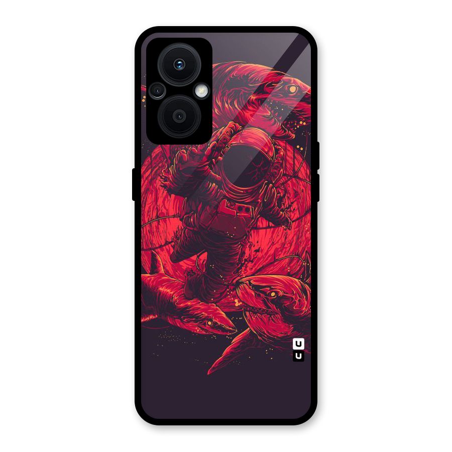 Coloured Spaceman Glass Back Case for Oppo F21s Pro 5G