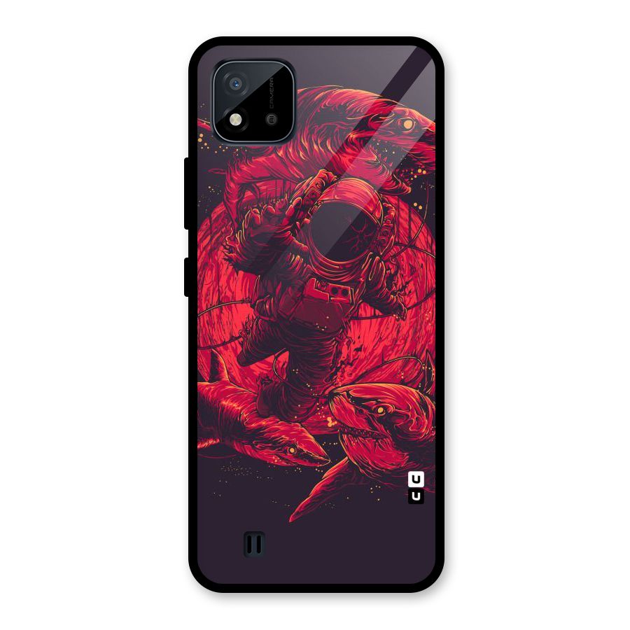 Coloured Spaceman Glass Back Case for Realme C11 2021