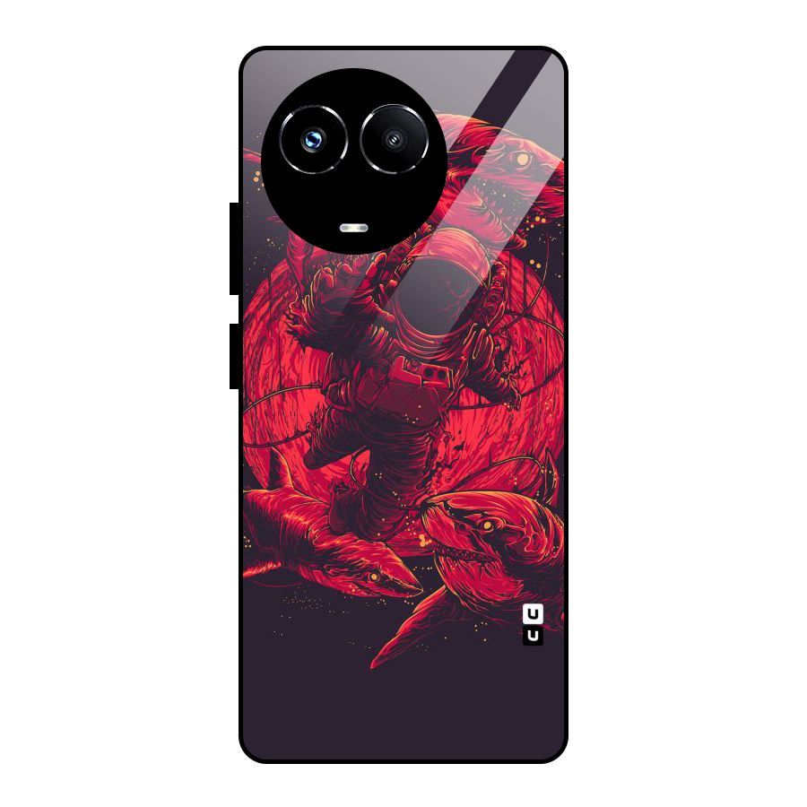 Coloured Spaceman Glass Back Case for Realme Narzo 60X