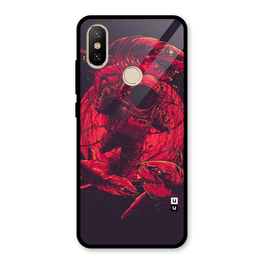 Coloured Spaceman Glass Back Case for Redmi A2