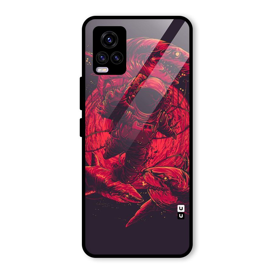 Coloured Spaceman Glass Back Case for Vivo V20 2021