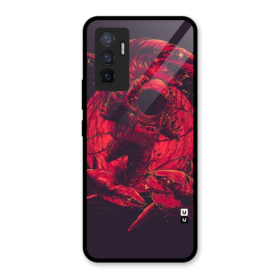 Coloured Spaceman Glass Back Case for Vivo V23e