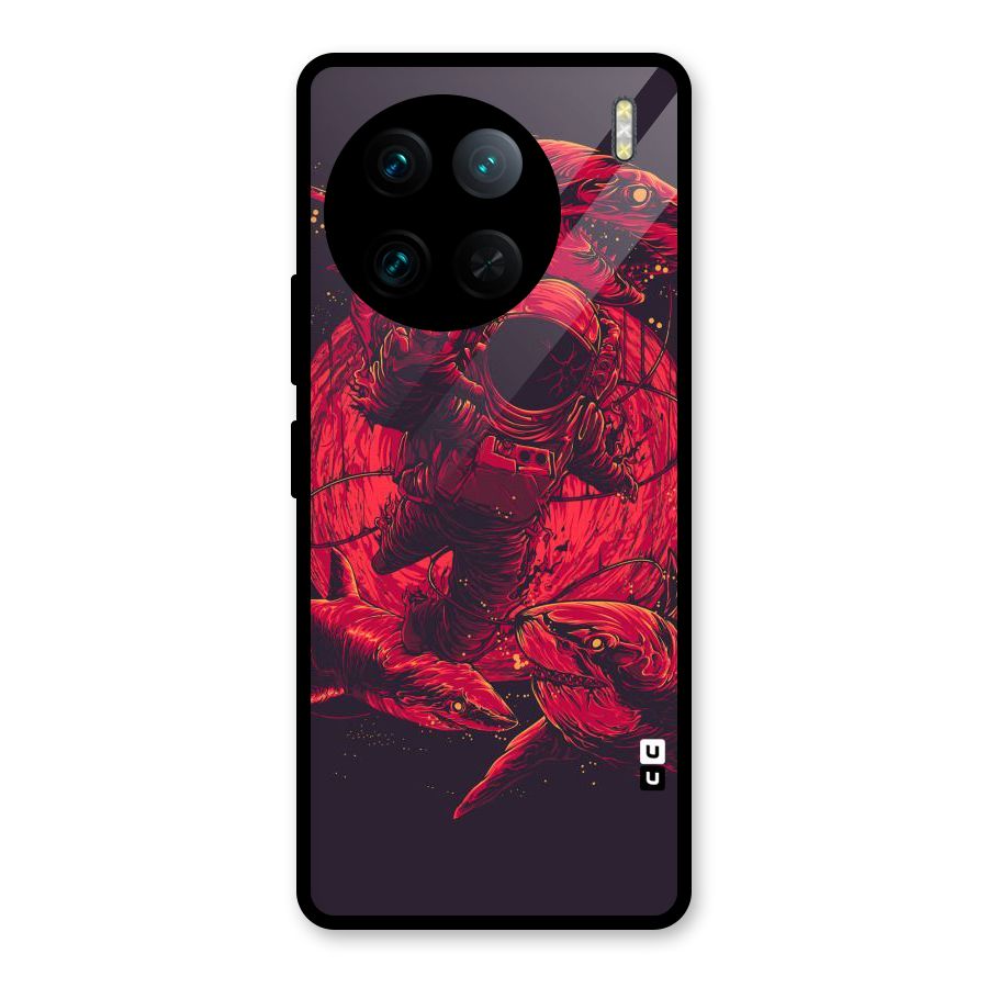 Coloured Spaceman Glass Back Case for Vivo X90 Pro