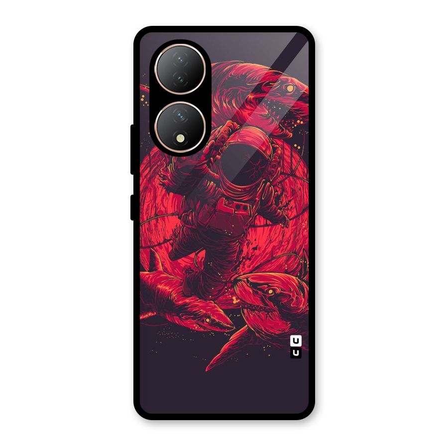 Coloured Spaceman Glass Back Case for Vivo Y100