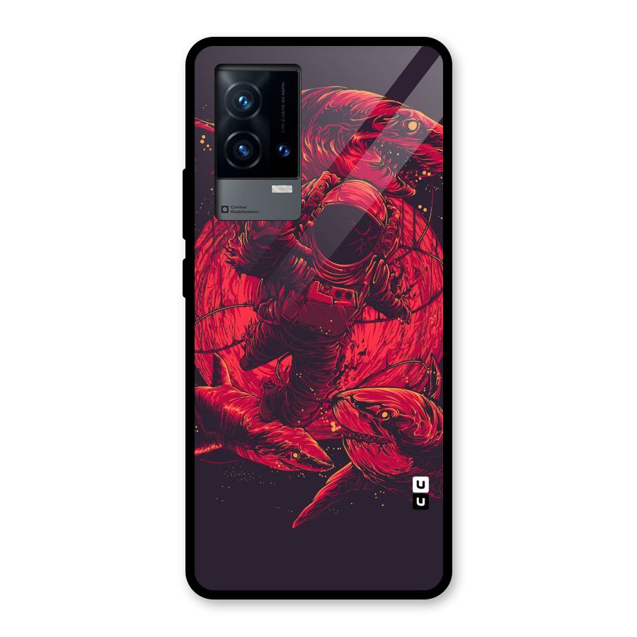 Coloured Spaceman Glass Back Case for iQOO 9 5G