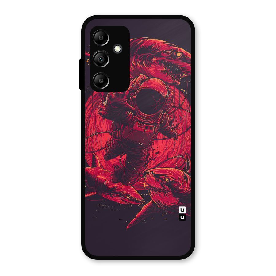 Coloured Spaceman Metal Back Case for Galaxy A14 5G