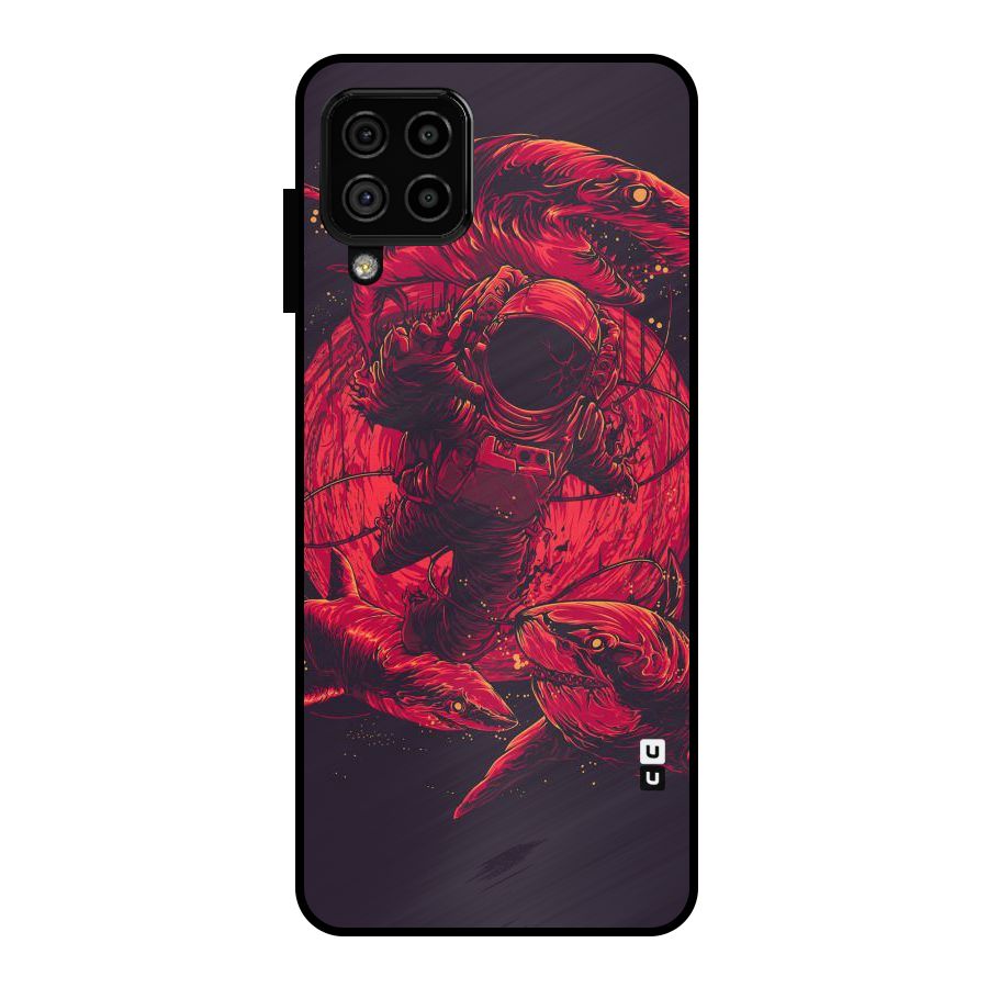 Coloured Spaceman Metal Back Case for Galaxy A22 4G