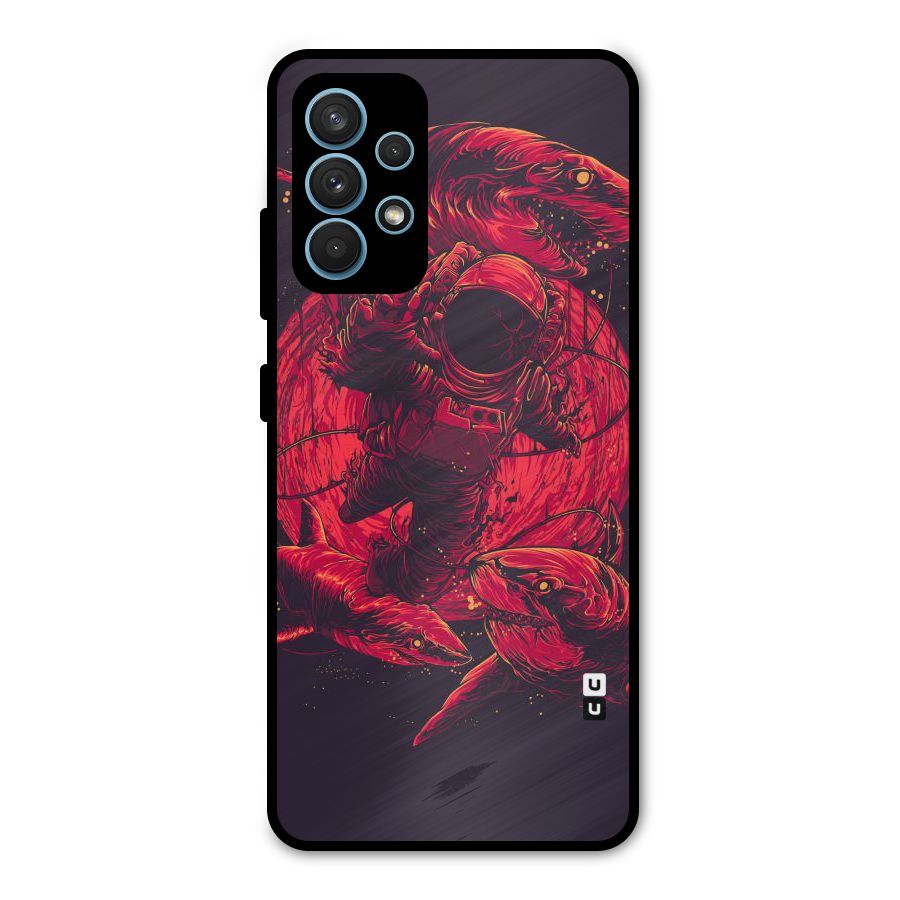 Coloured Spaceman Metal Back Case for Galaxy A32