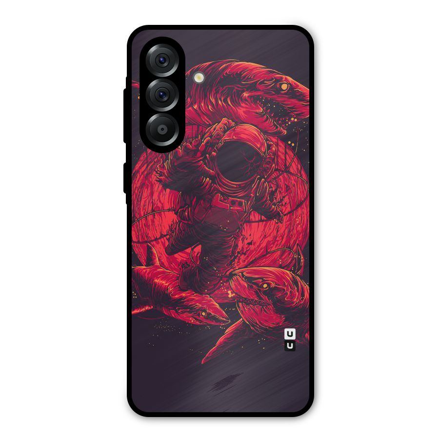 Coloured Spaceman Metal Back Case for Galaxy A36
