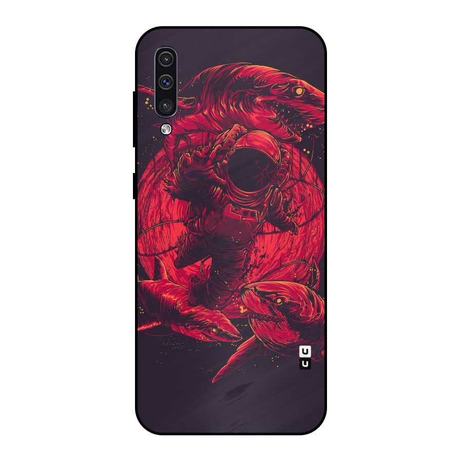Coloured Spaceman Metal Back Case for Galaxy A50
