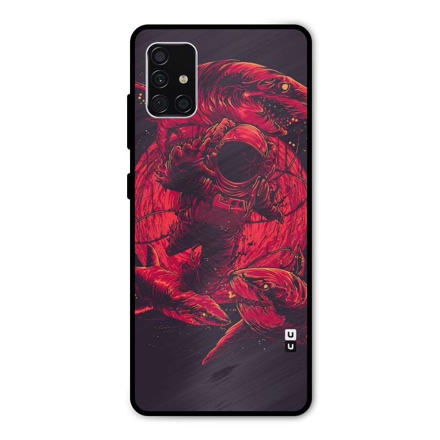Coloured Spaceman Metal Back Case for Galaxy A51