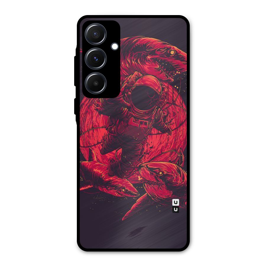 Coloured Spaceman Metal Back Case for Galaxy A55