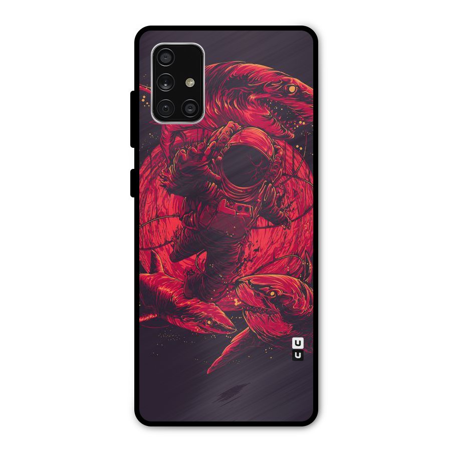 Coloured Spaceman Metal Back Case for Galaxy A71