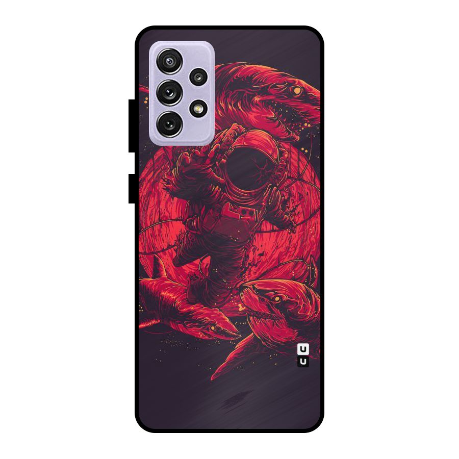 Coloured Spaceman Metal Back Case for Galaxy A72