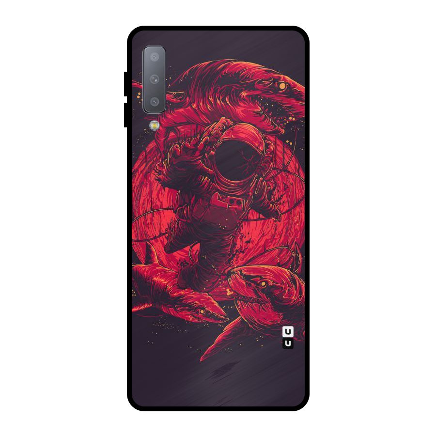 Coloured Spaceman Metal Back Case for Galaxy A7 (2018)