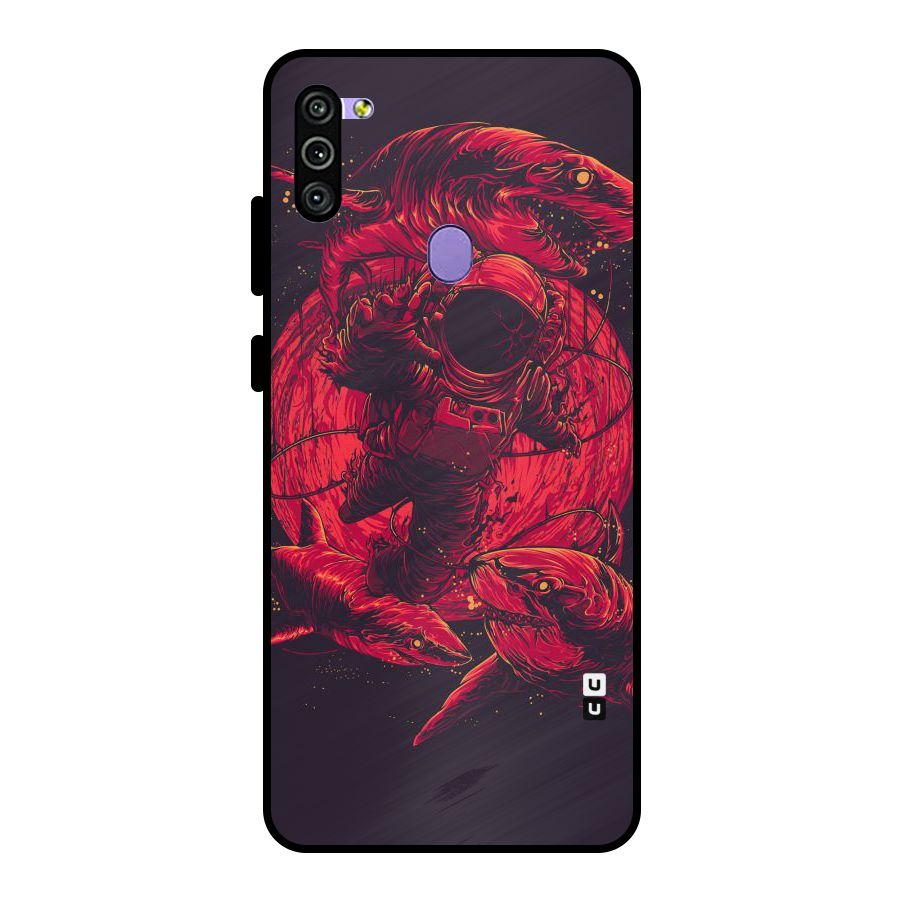 Coloured Spaceman Metal Back Case for Galaxy M11