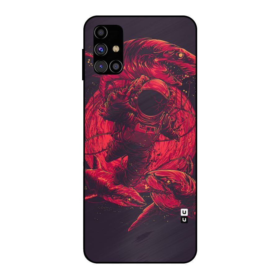 Coloured Spaceman Metal Back Case for Galaxy M31s