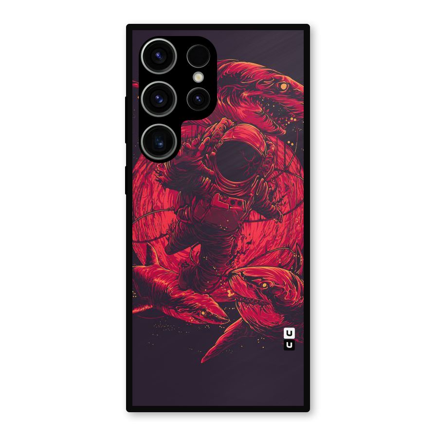Coloured Spaceman Metal Back Case for Galaxy S23 Ultra