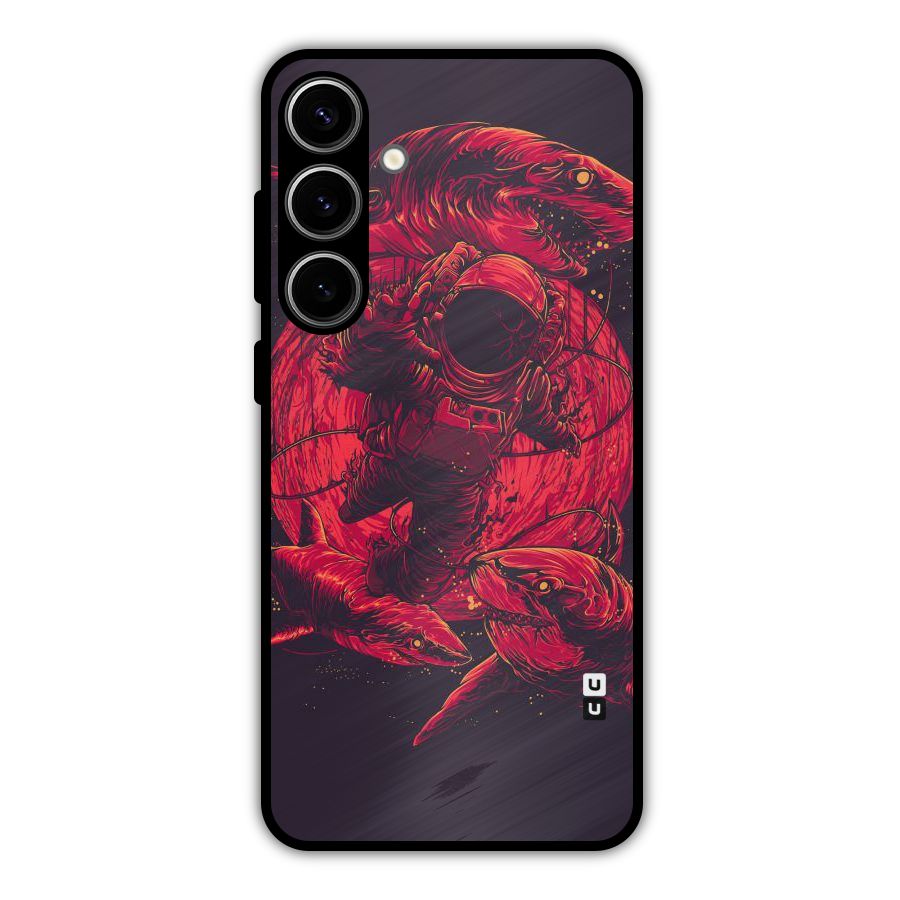 Coloured Spaceman Metal Back Case for Galaxy S24 Plus