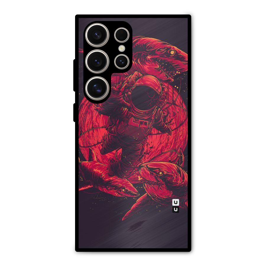 Coloured Spaceman Metal Back Case for Galaxy S24 Ultra
