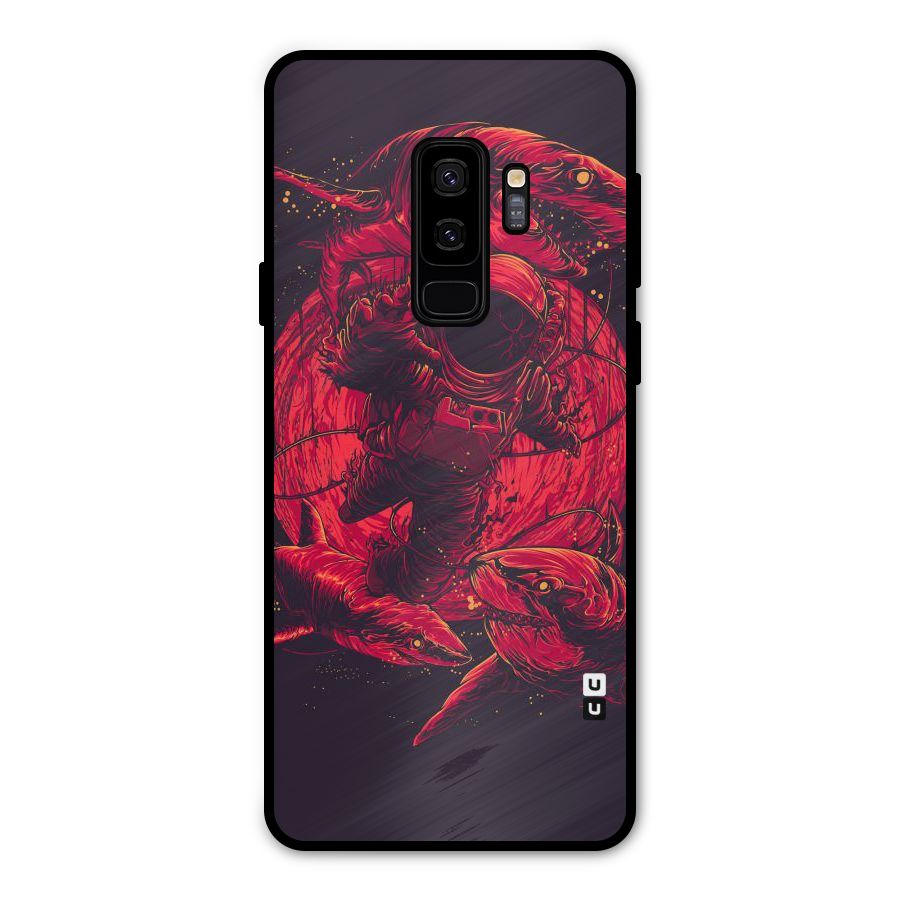 Coloured Spaceman Metal Back Case for Galaxy S9 Plus