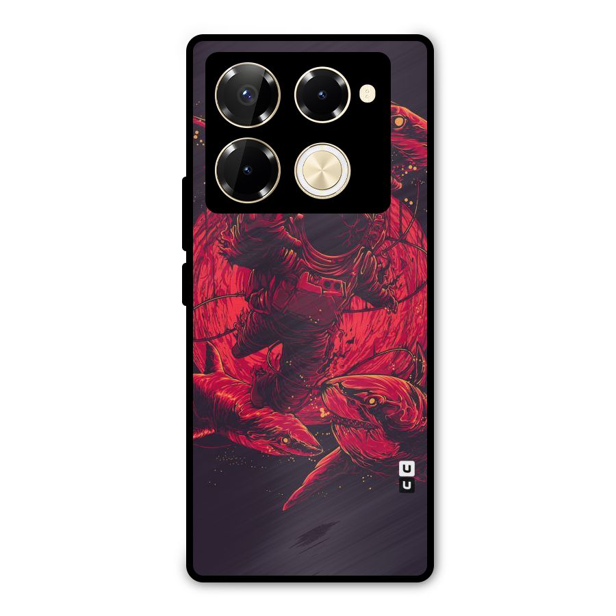 Coloured Spaceman Metal Back Case for Infinix Note 40 Pro Plus