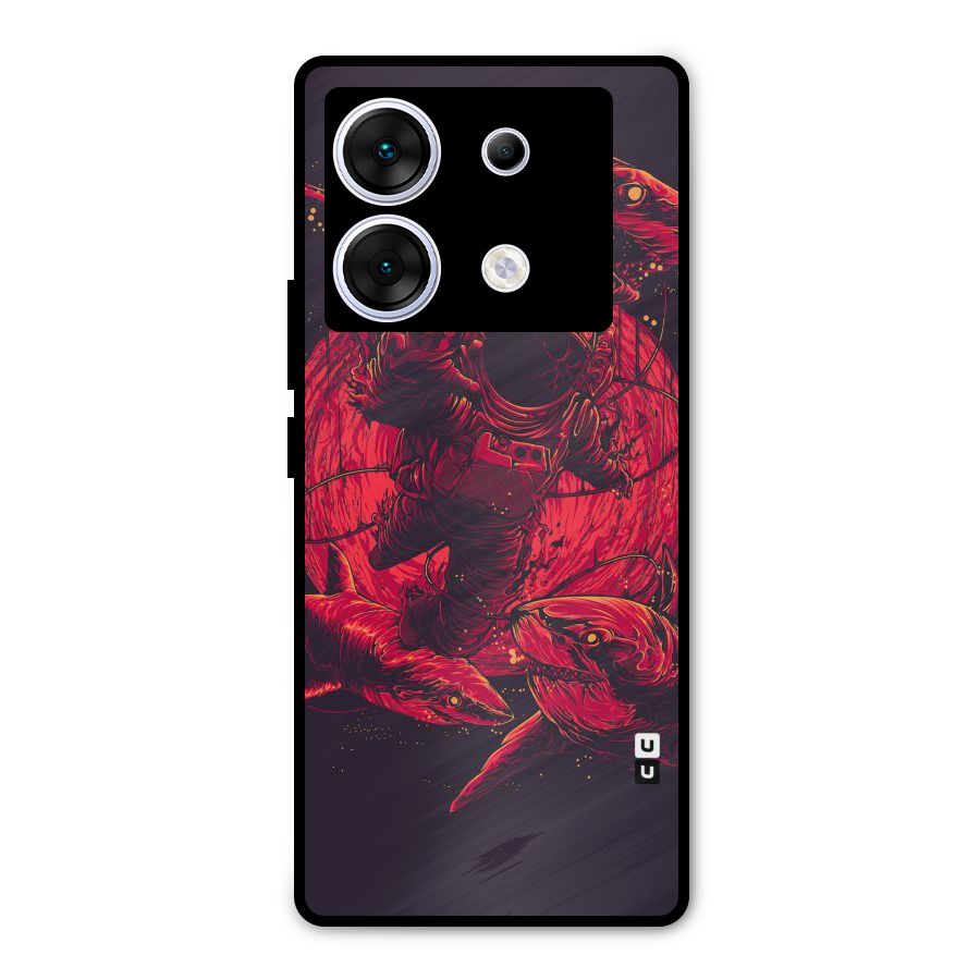 Coloured Spaceman Metal Back Case for Infinix Zero 30 5G