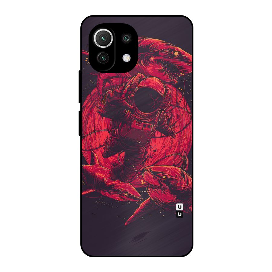 Coloured Spaceman Metal Back Case for Mi 11 Lite
