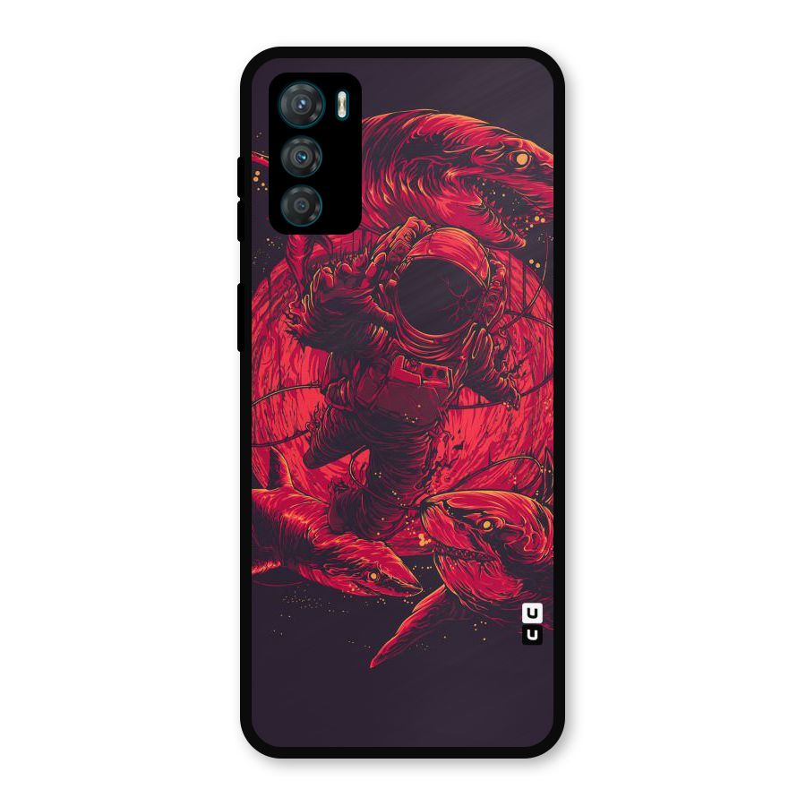 Coloured Spaceman Metal Back Case for Moto G42