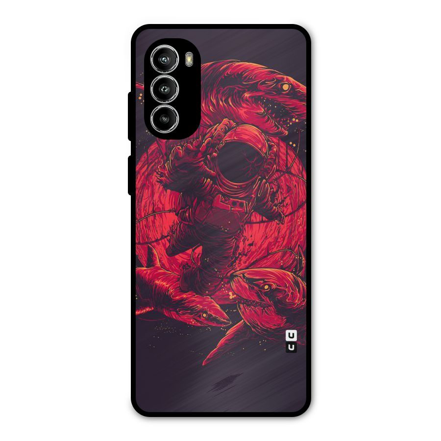 Coloured Spaceman Metal Back Case for Moto G52