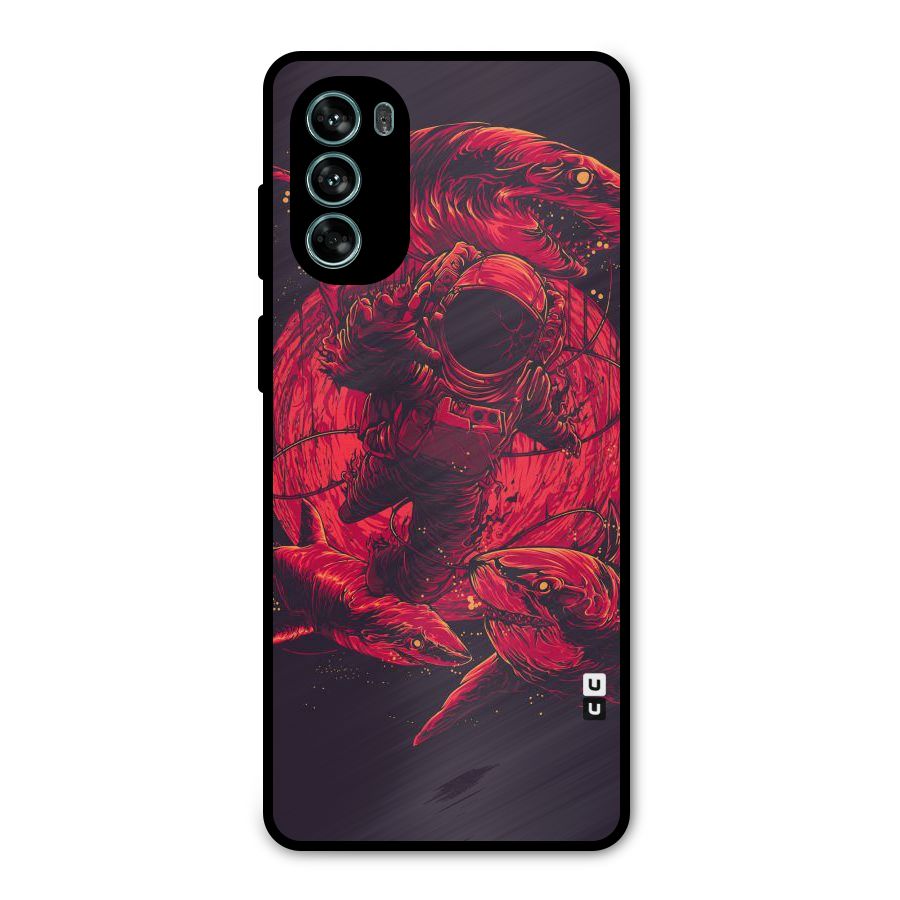 Coloured Spaceman Metal Back Case for Moto G62