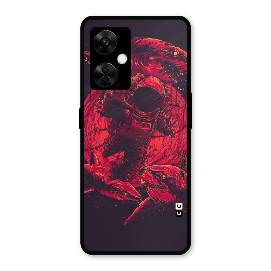 Coloured Spaceman Metal Back Case for OnePlus Nord CE 3 Lite