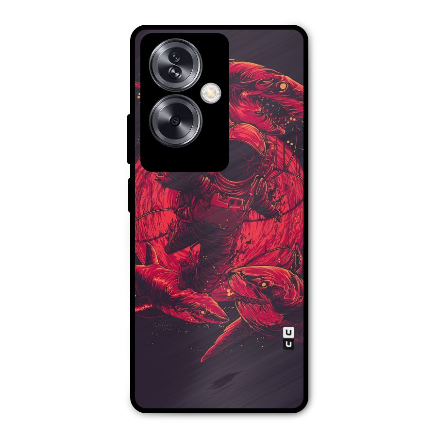 Coloured Spaceman Metal Back Case for Oppo A79 5G
