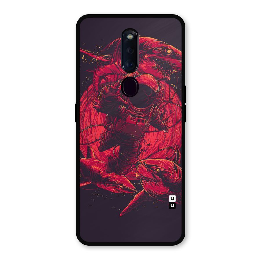 Coloured Spaceman Metal Back Case for Oppo F11 Pro
