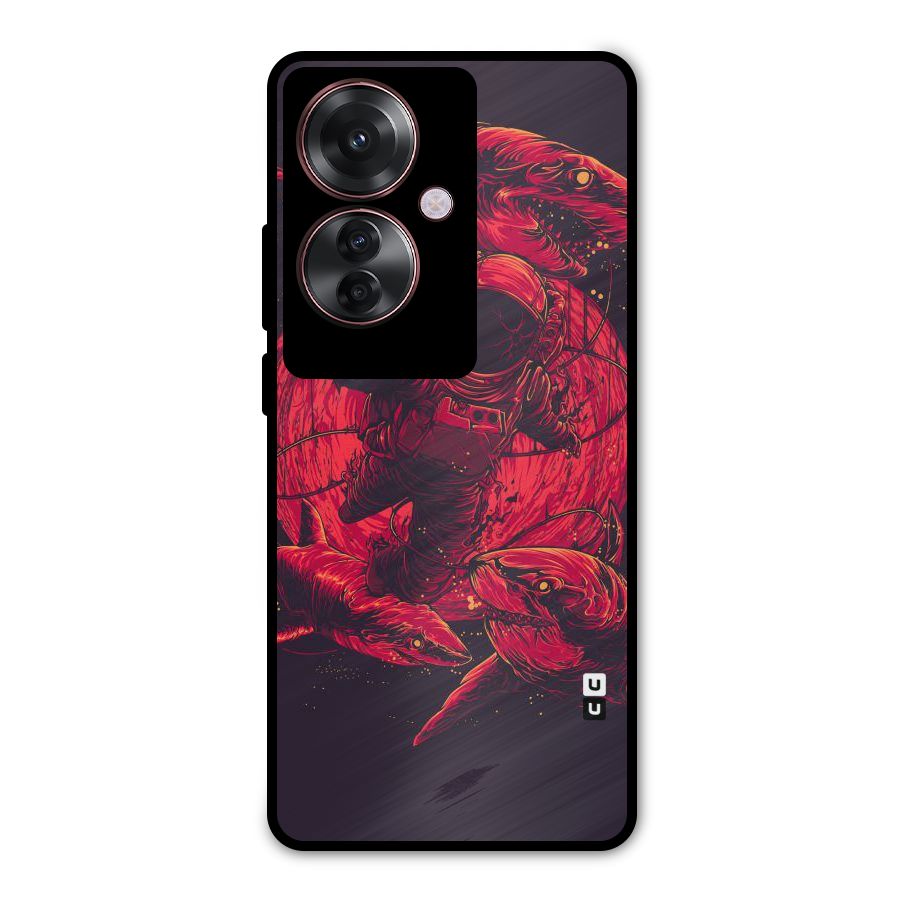 Coloured Spaceman Metal Back Case for Oppo F25 Pro