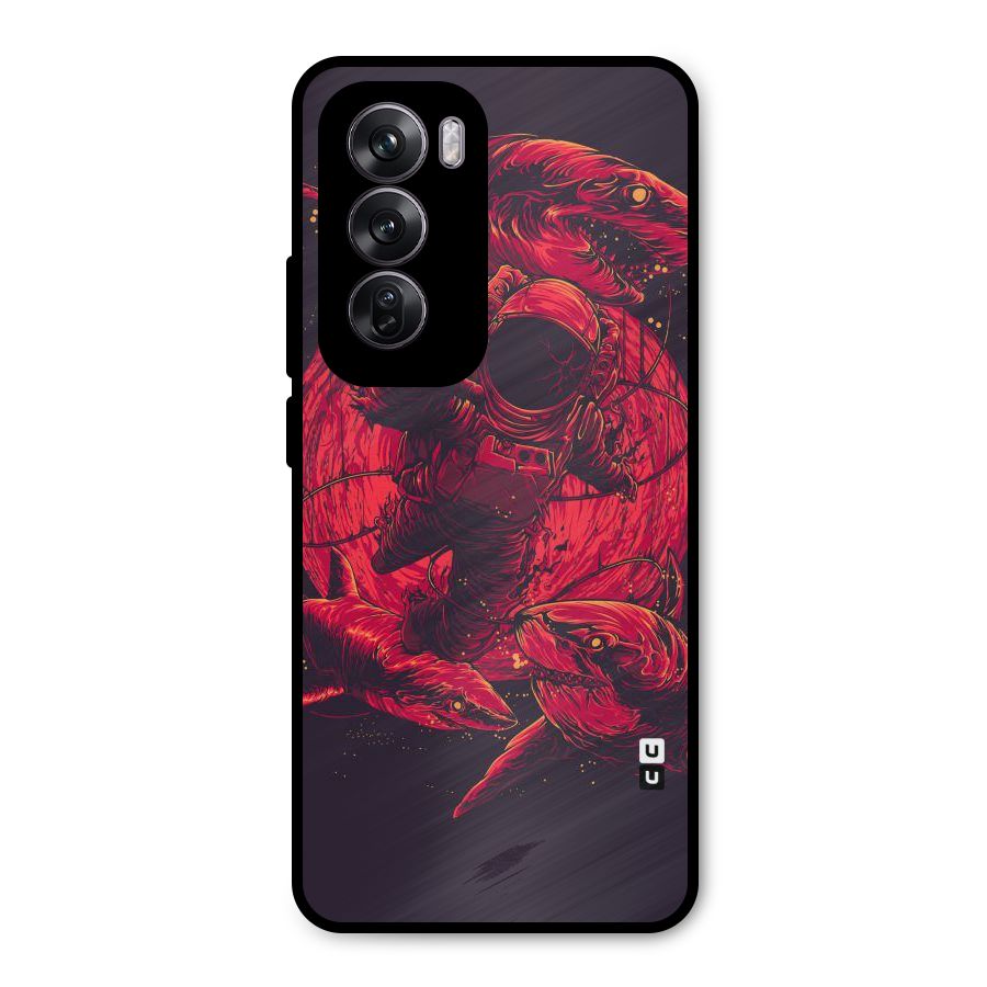 Coloured Spaceman Metal Back Case for Oppo Reno12 Pro