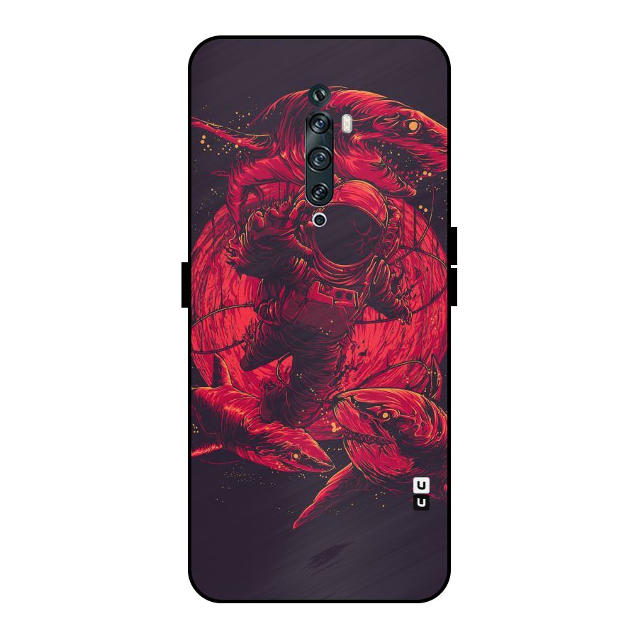 Coloured Spaceman Metal Back Case for Oppo Reno2 F