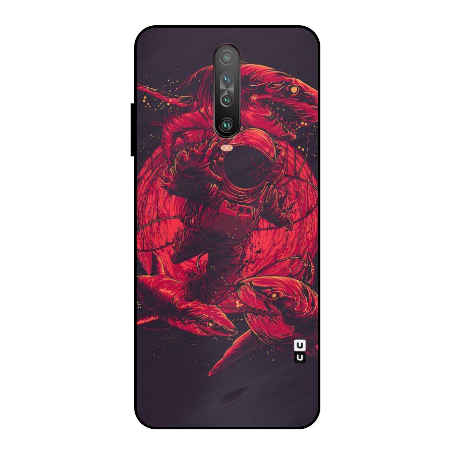 Coloured Spaceman Metal Back Case for Poco X2